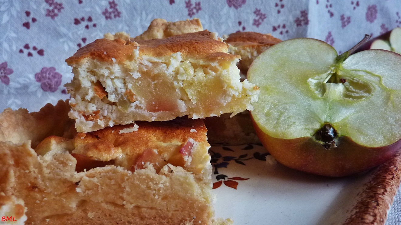 Apfelkuchen mit einem Ricotta-Kokosraspel-Guss | Backen mit Leidenschaft
