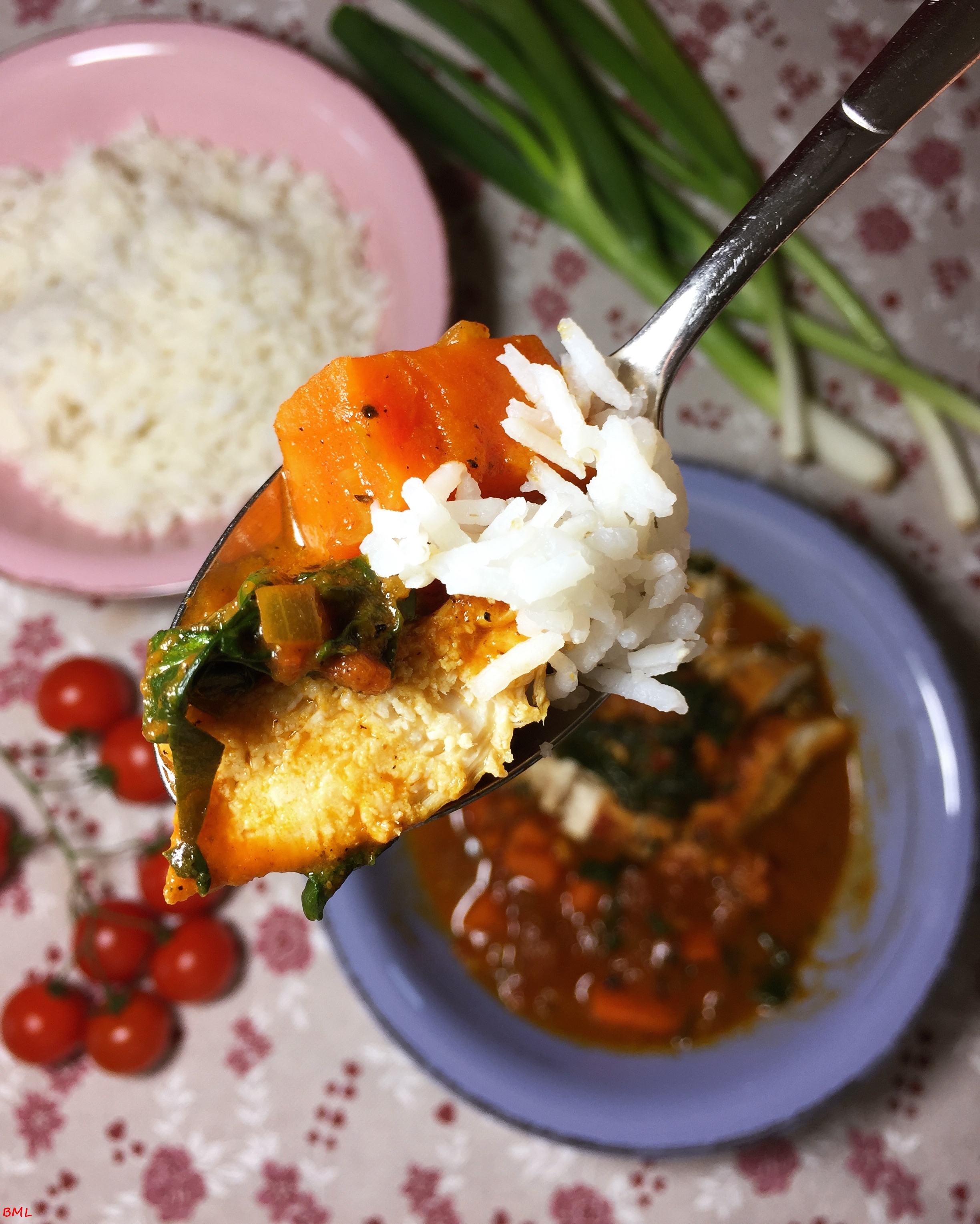Indisches Hähnchen-Curry mit Kichererbsen und Spinat…eine ...